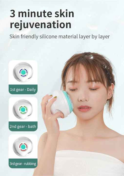 Green Electric Bath Brush & Multi-Functional Massager - Long Handle Waterproof Body Cleansing Tool 4