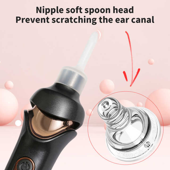 White Electric Earwax Removal Tool – LED Light Ear Cleaner for Adults and Kids, USB Rechargeable with Multiple Tips 3