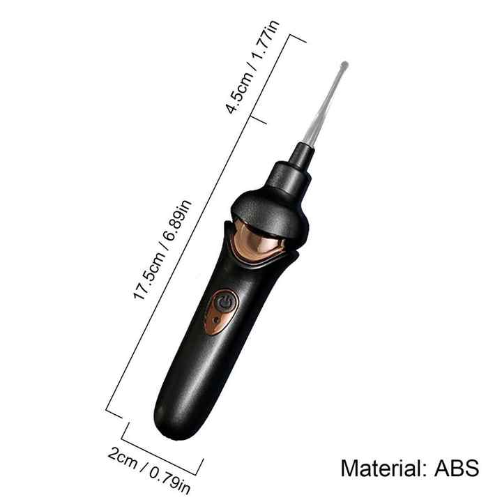 Black Electric Earwax Removal Tool - LED Light Ear Cleaner for Adults and Kids, USB Rechargeable with Multiple Tips 6