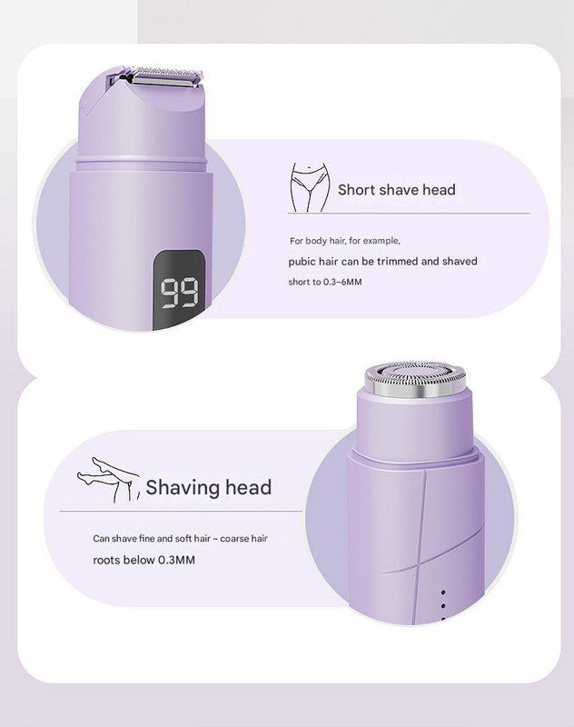 Purple Portable Wireless Electric Hair Remover – Dual-Head Rechargeable Mini Shaver for Women’s Sensitive Areas 4