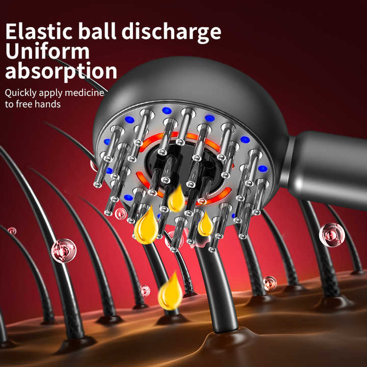 Blue Intelligent Scalp Massager Brush with Red Light Therapy - Hair Care, Volumizing, and Essence Applicator 4