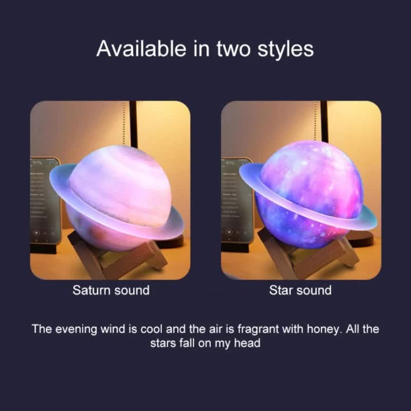 Purle And Blue 3D Saturn Ring Bluetooth Speaker with Adjustable LED Lights, HiFi Bass, USB Charging, and Immersive Sound for Home and Desktop Use 5