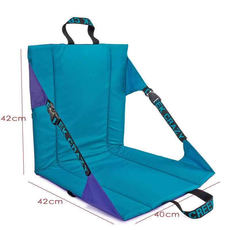 Blue Portable Outdoor Camping Seat Pad with Backrest, Foldable & Waterproof Concert Cushion, 600D Oxford Fabric, Ideal for Hiking & Picnics 3