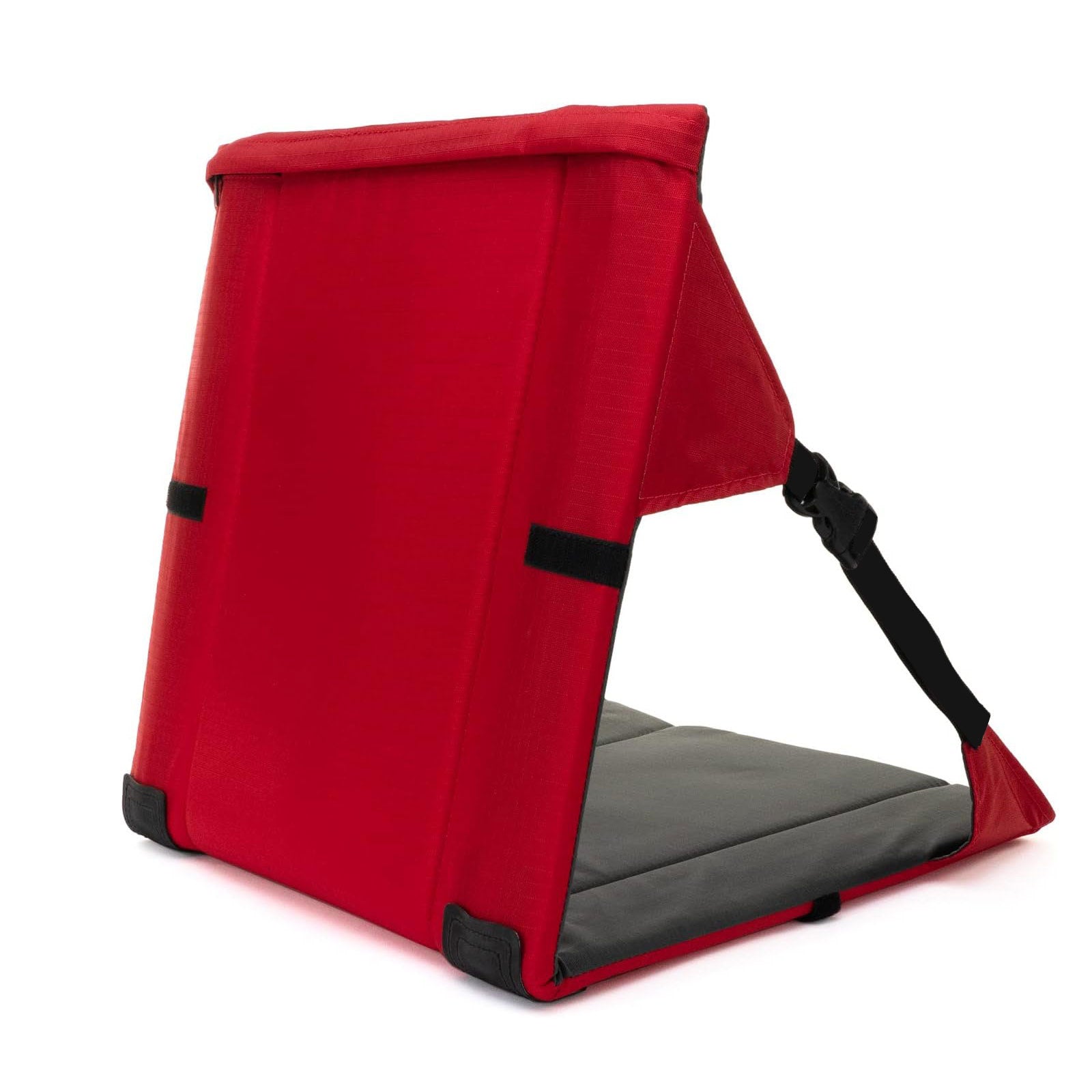 Black And Red Portable Outdoor Camping Seat Pad with Backrest, Foldable & Waterproof Concert Cushion, 600D Oxford Fabric, Ideal for Hiking & Picnics 3