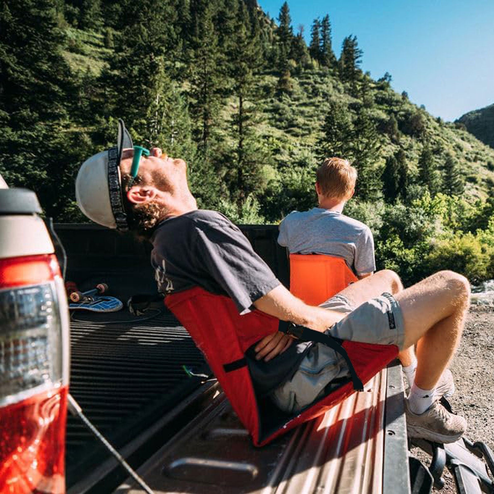 Black And Red Portable Outdoor Camping Seat Pad with Backrest, Foldable & Waterproof Concert Cushion, 600D Oxford Fabric, Ideal for Hiking & Picnics 4