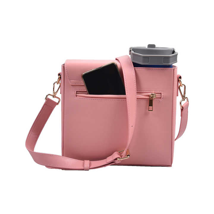 White Portable Beverage Bottle Cup Holder Bag | Trendy Crossbody Design for Daily Commute（No water cup） 4