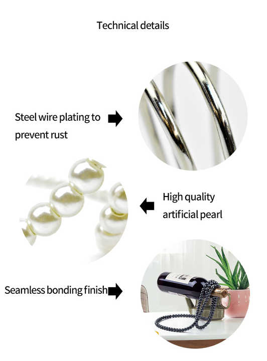 White Modern Floating Pearl Wine Bottle Holder - Elegant Home Decor, Unique Kitchen Accessory for Dining, Bar, and Living Room 4