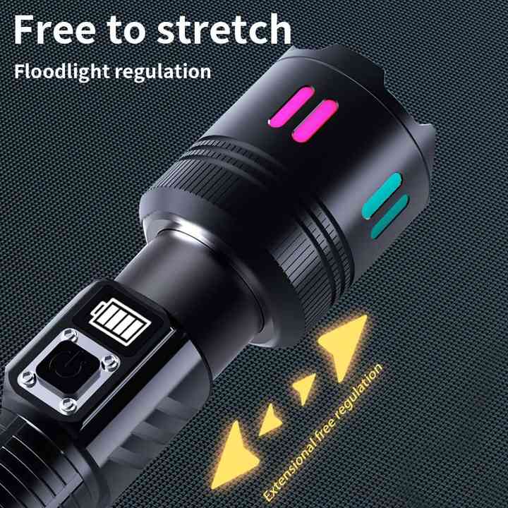 Carton Box Rechargeable High-Power Emergency Flashlight – Super Bright Portable Outdoor Patrol Torch with Digital Display 3
