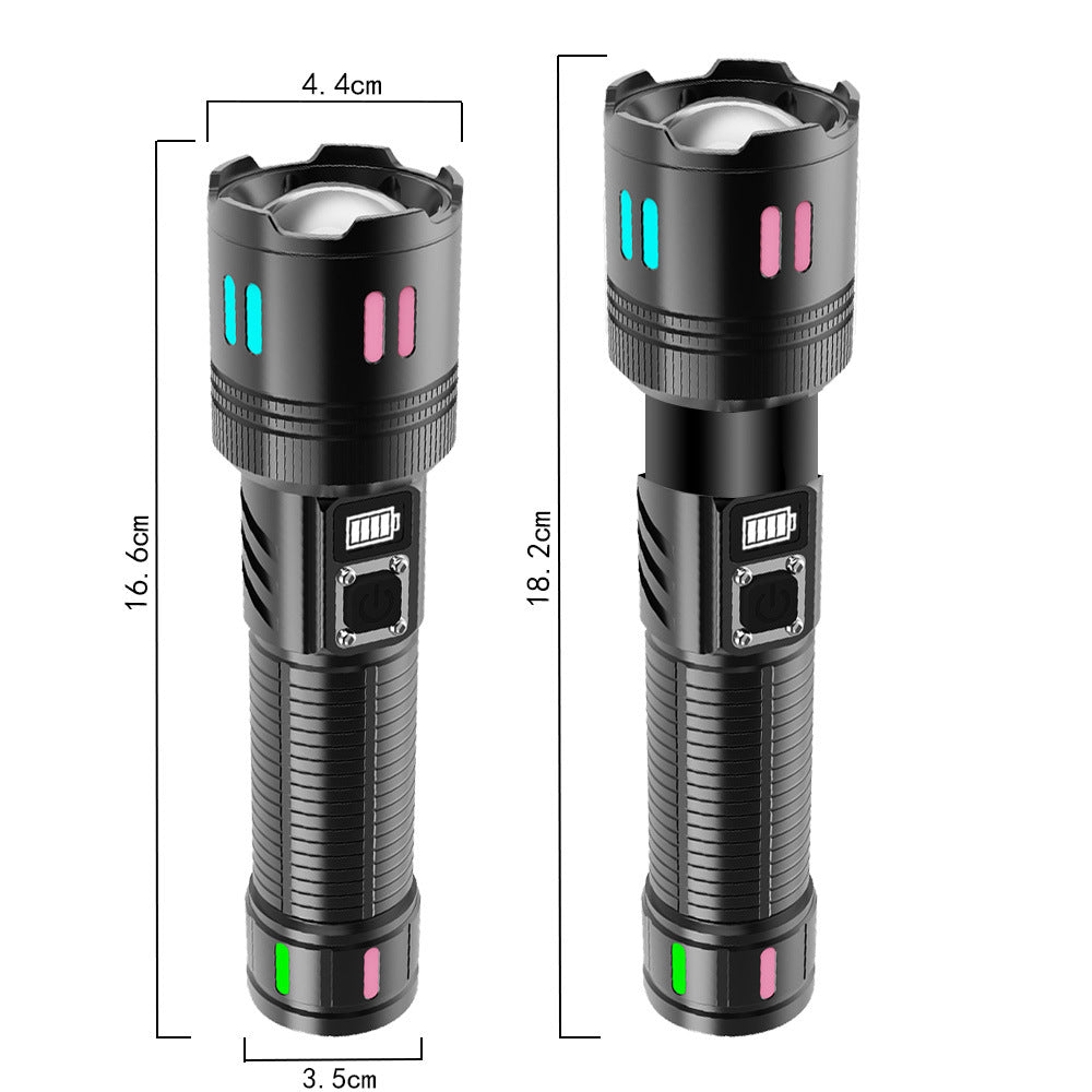 Gift Box Rechargeable High-Power Emergency Flashlight - Super Bright Portable Outdoor Patrol Torch with Digital Display 6