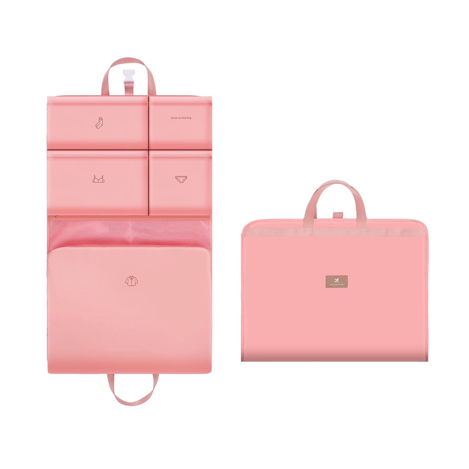 Dark Pink Travel Storage Organizer Bag