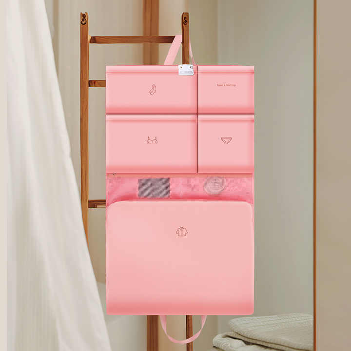 Dark Pink Travel Storage Organizer Bag