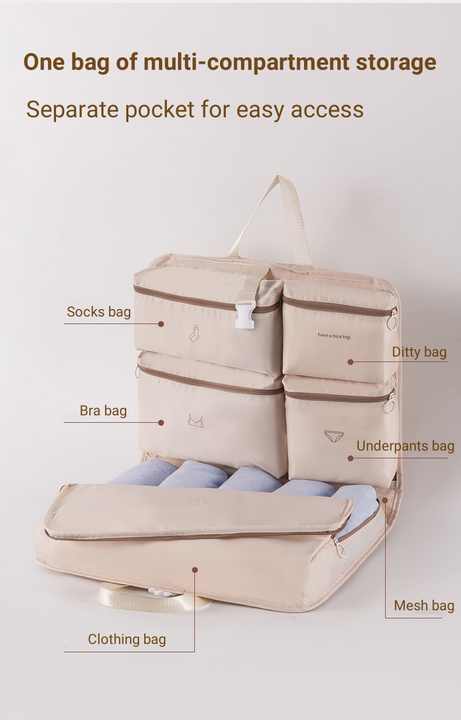 Dark Pink Travel Storage Organizer Bag 6