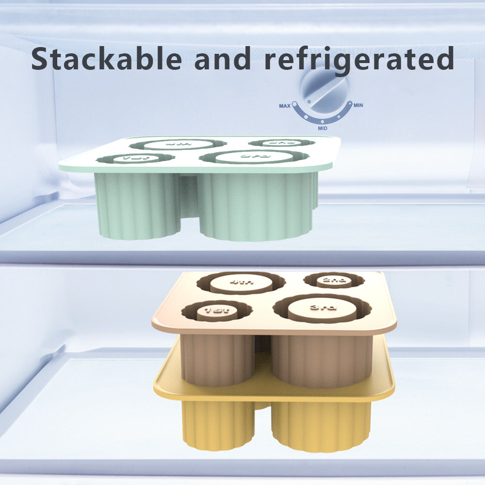 2 Pcs Brown Silicone Ice Cube Tray with Lid - Easy Release, Food-Grade Platinum Silicone Ice Mold, 30oz/40oz Compatible, Durable and Reusable 3