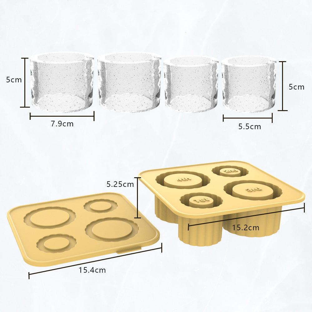 2 Pcs Brown Silicone Ice Cube Tray with Lid - Easy Release, Food-Grade Platinum Silicone Ice Mold, 30oz/40oz Compatible, Durable and Reusable 4