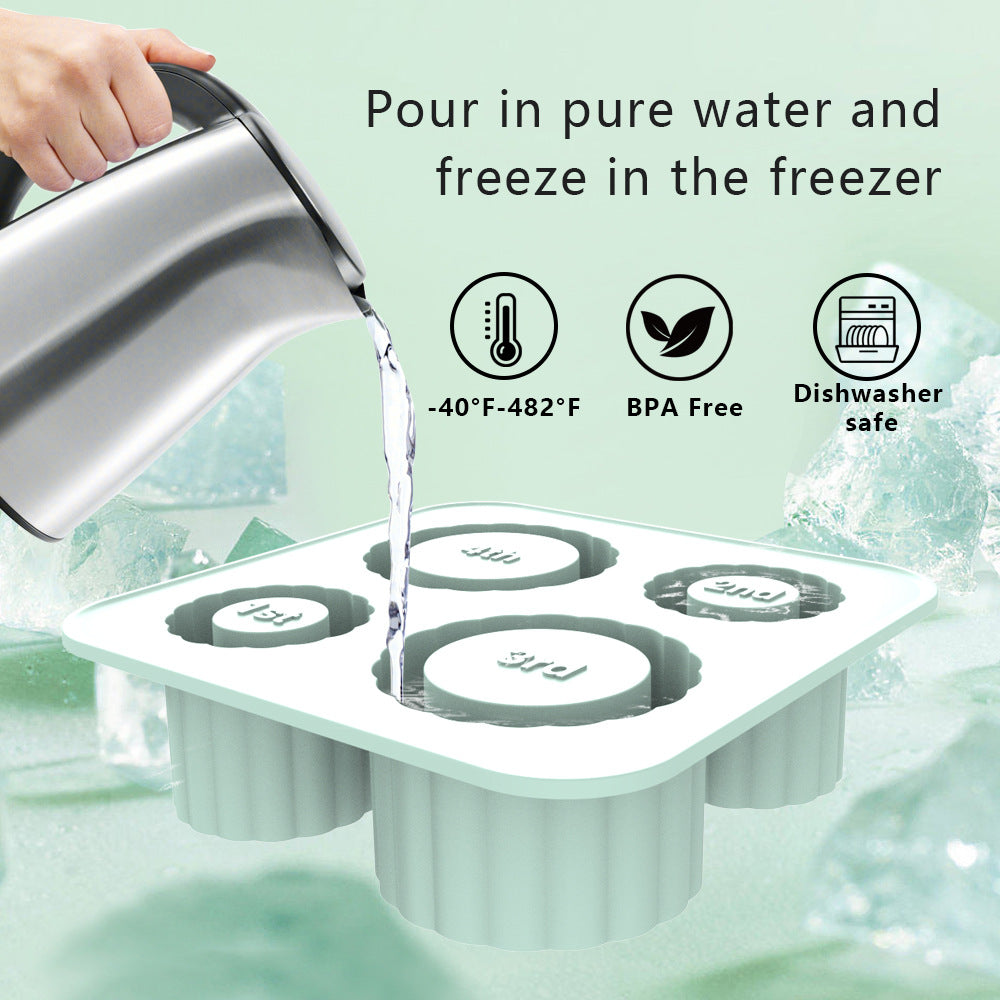 2 Pcs Brown Silicone Ice Cube Tray with Lid - Easy Release, Food-Grade Platinum Silicone Ice Mold, 30oz/40oz Compatible, Durable and Reusable 5