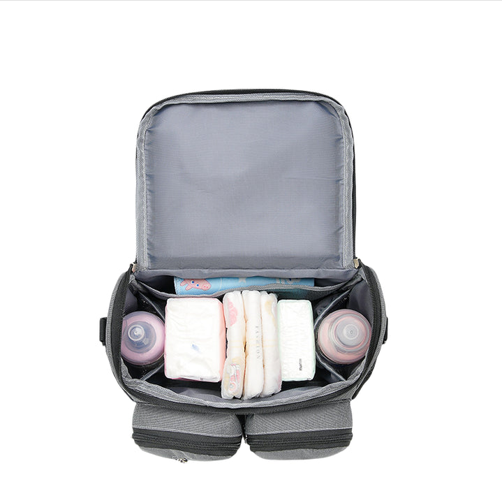 Black Portable Baby Stroller Organizer Bag – Multi-Purpose Diaper Storage Bag for Moms, Lightweight and Travel-Friendly 3