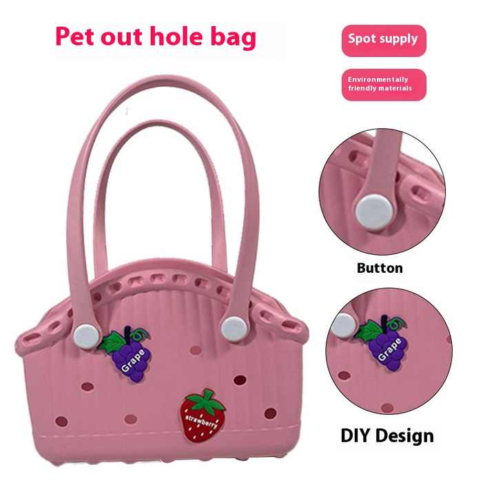 Black Portable EVA Pet Handbag - DIY Custom Decoration Carrier for Small Pets, Beach, and Outdoor Use (Large Capacity) 3