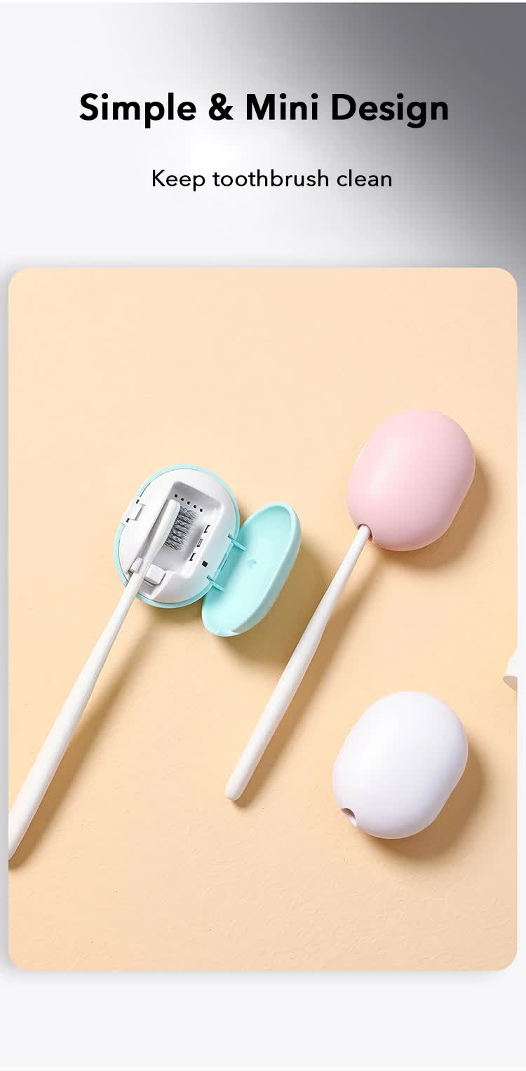 2 Pcs Pink Portable Mini Toothbrush Sanitizer - Compact Travel UV-C Sterilizer for Home and Travel Use 6