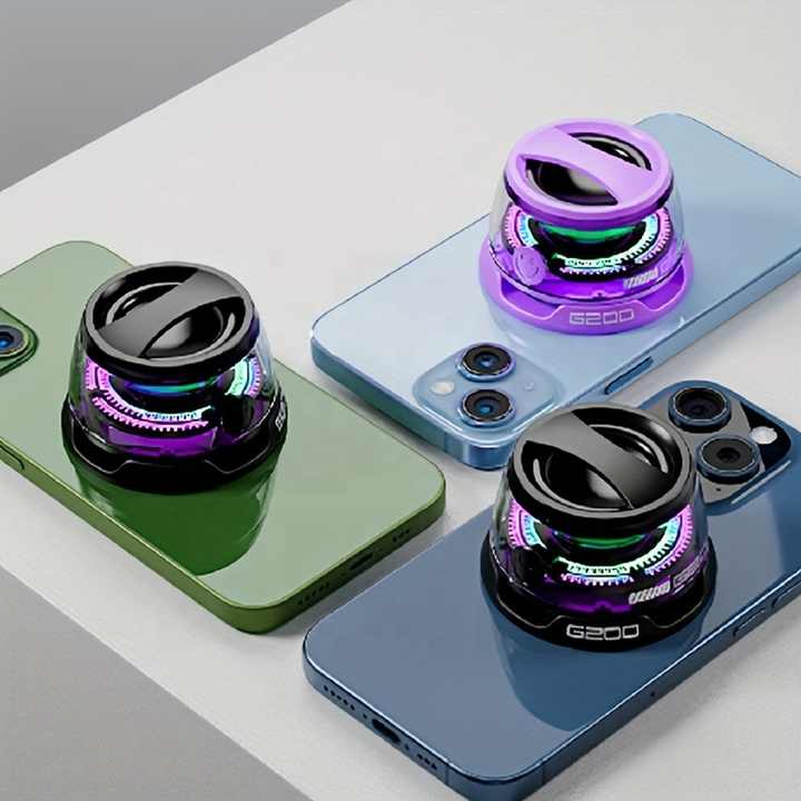 Blue Portable Mini Bluetooth Speaker with Magnetic Base, High-Quality Bass and Surround Sound, Colorful Ambient Lighting, USB Rechargeable, 6-Hour Battery Life 3