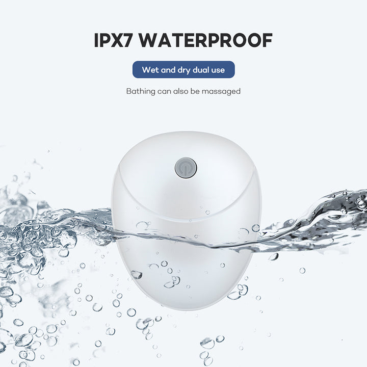 White Mini Electric Head Massager - Portable 3D Massage Device, Waterproof, Multifunctional Relaxation & Pet Care, Rechargeable, 6 Techniques & 3 Modes, Compact Design 4