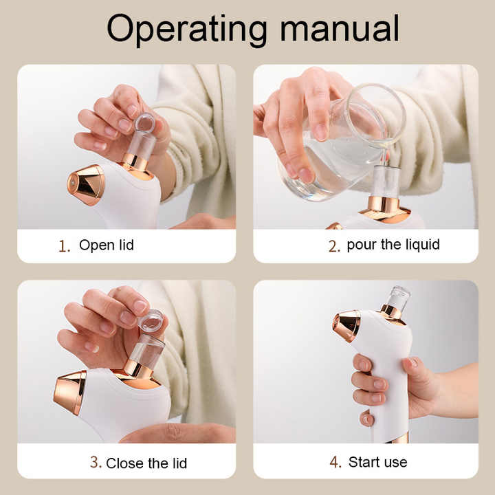 White Portable Oxygen Injector for Face Hydration and Skin Rejuvenation, 40ml USB Rechargeable Atomizer 3