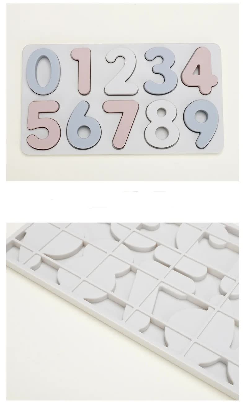 Colorful Silicone Early Learning Number Puzzle Board for Kids – Food-Grade Silicone, Safe and Durable, Montessori Educational Toy 3