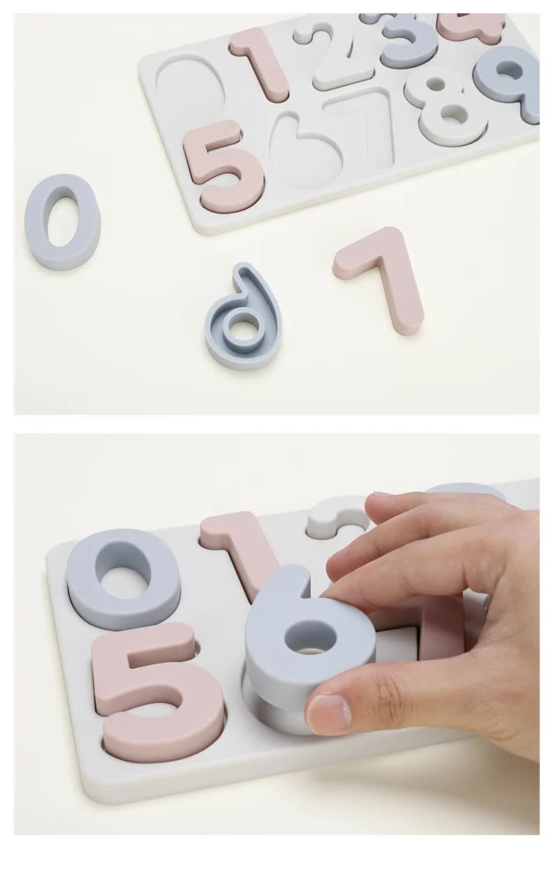 Colorful Silicone Early Learning Number Puzzle Board for Kids – Food-Grade Silicone, Safe and Durable, Montessori Educational Toy 4
