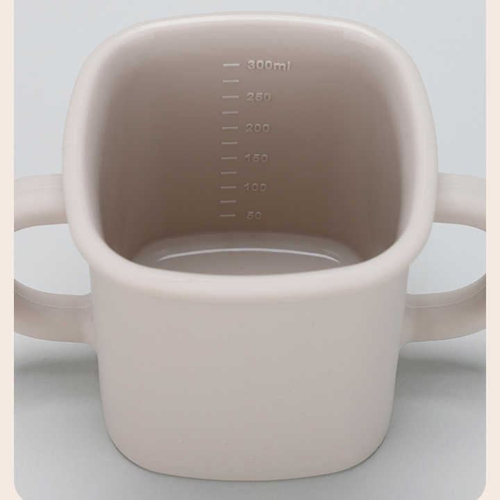Light Brown Silicone Baby Training Cup with Dual Handles, Duck-Bill & Snack Cup Lids, Spill-Proof & Drop-Proof 4