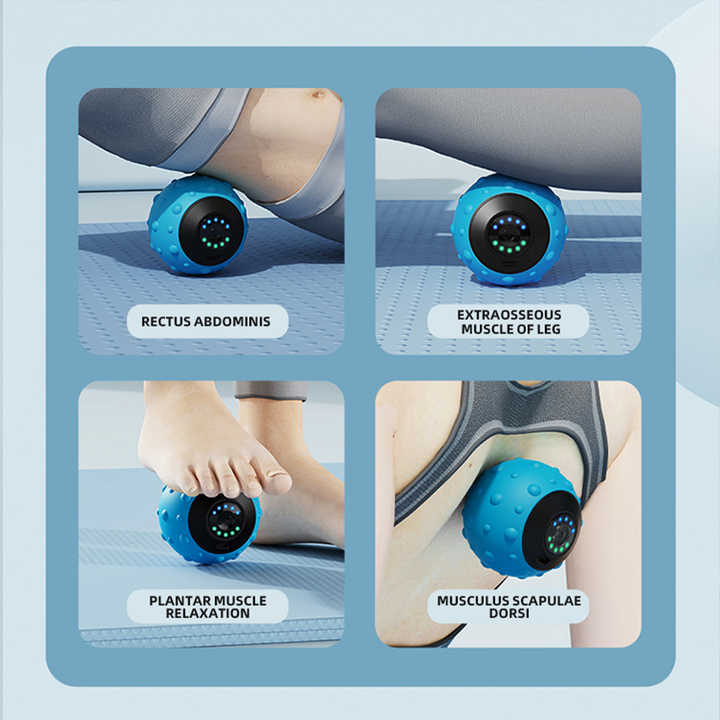 Black Vibrating Massage Ball - Deep Tissue Muscle Relaxation & Recovery Tool - Portable Electric Massager with USB Rechargeable Design 5