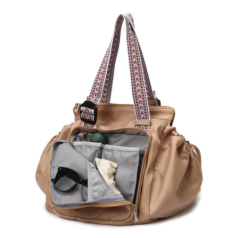 Khaki Convertible Multifunctional Baby Cradle Travel Bag - Women's Backpack, Shoulder Bag, Mummy Bag with Expandable Storage 5