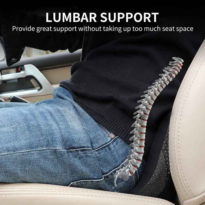 Red Mini Car Seat Cushion - Memory Foam Height-Boost Cushion with Removable Mesh Cover - Driver Seat Pad for All Seasons 5