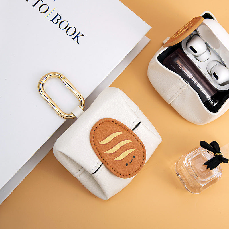 Lemon Pattern Green Cute Multifunctional Mini Leather Coin Purse with Keychain for Lipstick, Bluetooth Earbuds, and Small Essentials 4