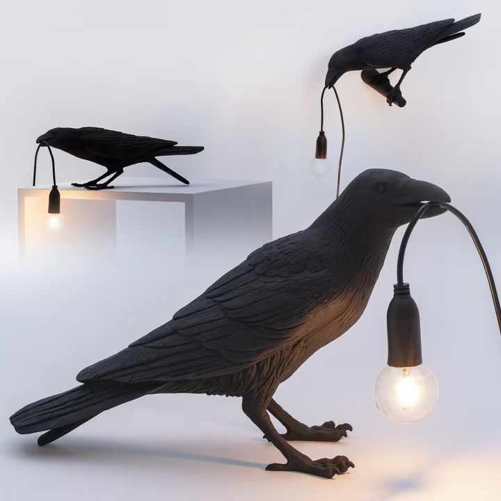 White Bird Standing Shape Nordic Resin Bird Wall Lamp - Creative Animal Bedside Decorative USB Night Light, Stylish Bird Perched Lamp for Bedroom and Living Room 3