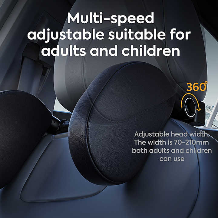 Light Brown Adjustable 3D Memory Foam Car Seat Headrest with Side Support, Universal Neck Pillow for Travel Comfort 3