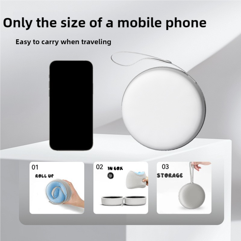 Green Portable U-Shaped Memory Foam Travel Pillow - Ergonomic Neck Support for Airplane, Car, Office - Lightweight & Compact with Storage Box 3