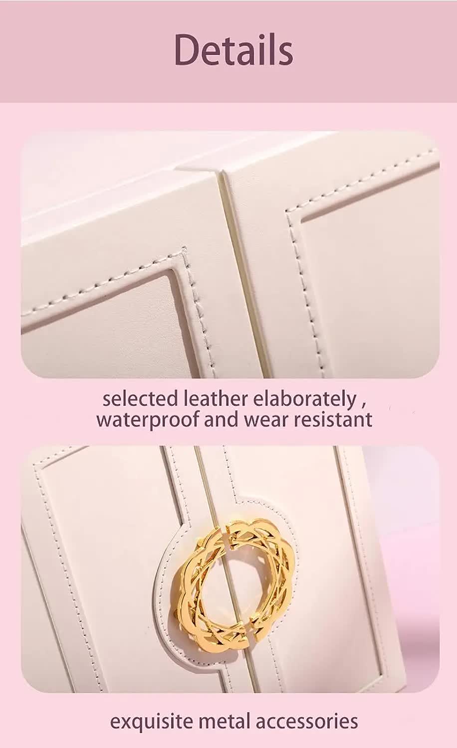 Pink Elegant 5-Layer Large Capacity Jewelry Storage Box with Dual Opening Doors - Perfect for Organizing Necklaces, Rings, Earrings, and More(Jewelry is a photo prop and is not included) 5