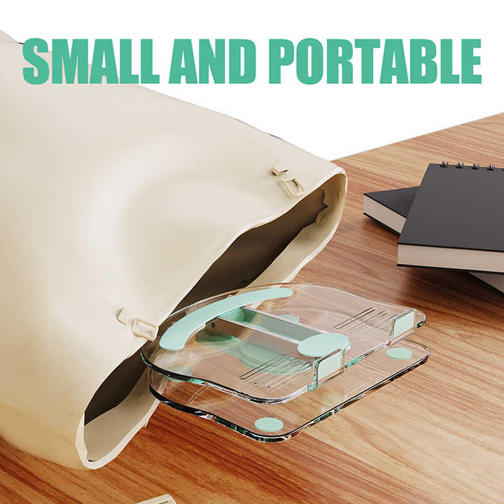 Pink Acrylic Foldable Tablet and Phone Stand - 360° Rotation, Anti-Slip Design, Lightweight and Compact 6