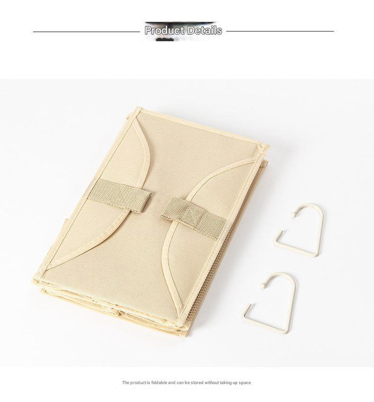 Off White Hanging Dustproof Storage Bag - Multi-Layer Organizer for Bags, Clothes & Accessories, 3-Tier Non-Woven Fabric 5