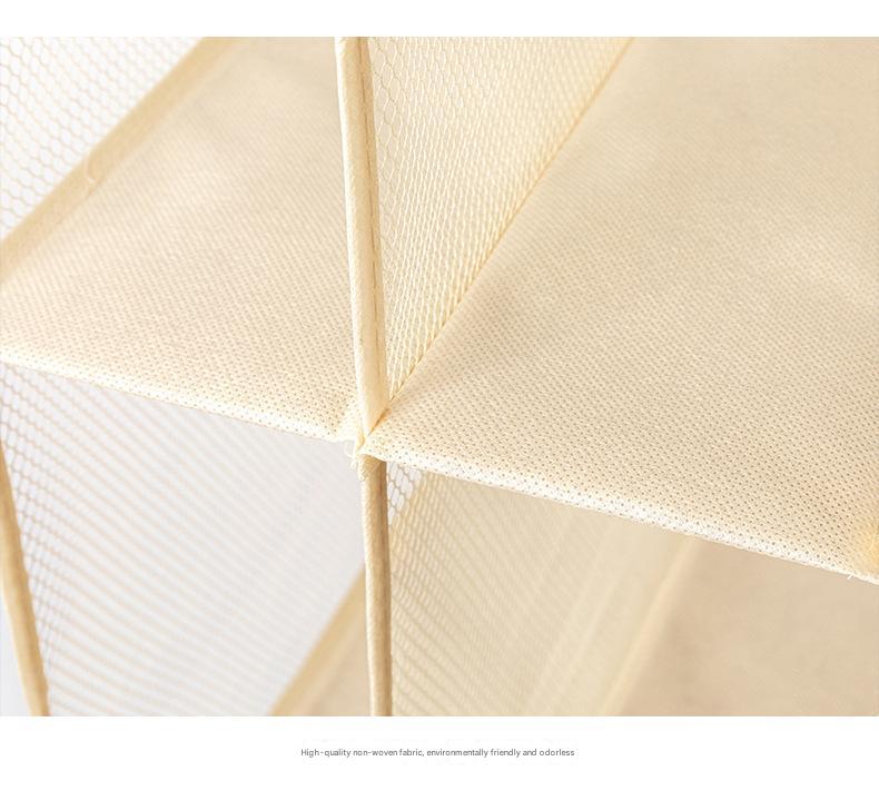 Off White Hanging Dustproof Storage Bag - Multi-Layer Organizer for Bags, Clothes & Accessories, 4-Tier Non-Woven Fabric 7