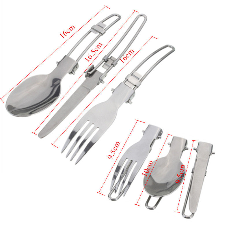 Green And Grey Compact Outdoor Camping Cookware Set with 410 Stainless Steel Utensils 4