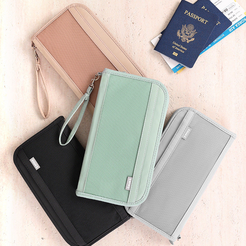 Black Portable RFID Blocking Travel Passport Holder with Large Capacity 3