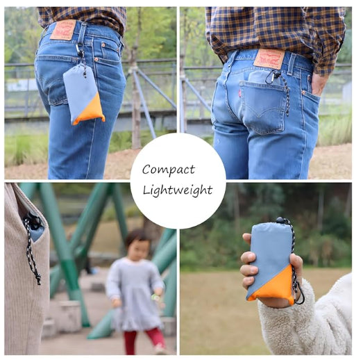 Grey And Orange Portable Waterproof Camping Mat - Foldable Picnic and Beach Blanket 3