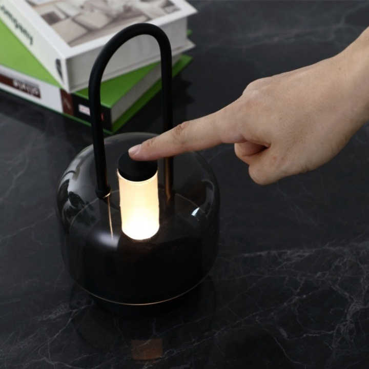 Brown Portable Rechargeable LED Lantern - Touch Control, Adjustable Brightness, USB Charging 4