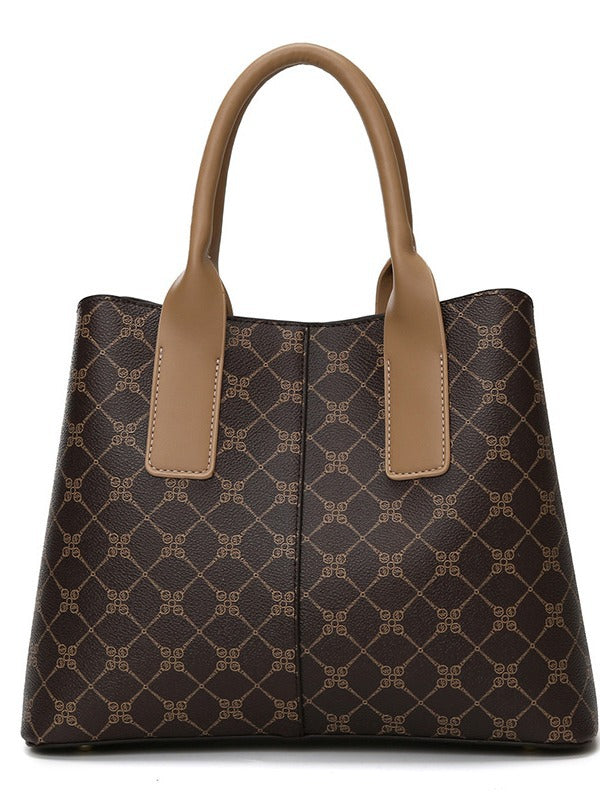 Brown Retro Fashion Handbag – Elegant Tote with Large Capacity for Work and Daily Use 4