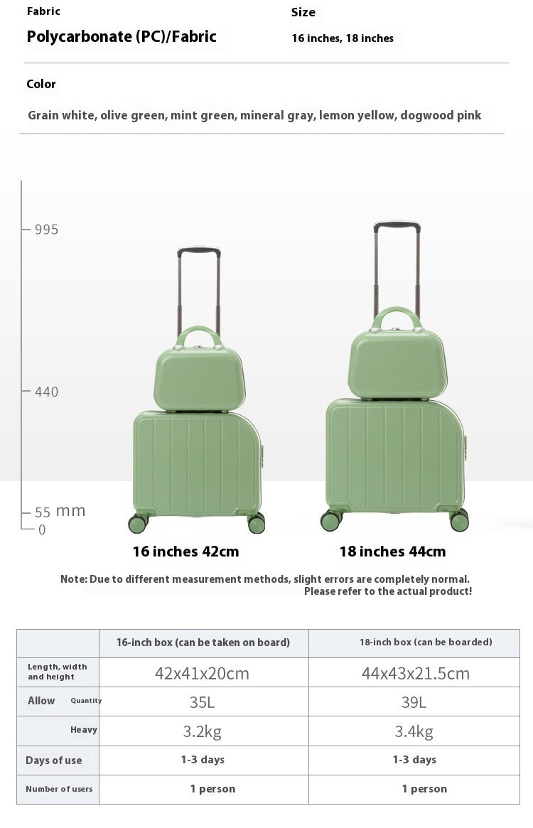 Mint Green 18-Inch Lightweight Carry-On Luggage - Waterproof & Anti-Theft Suitcase with Silent Universal Wheels 5