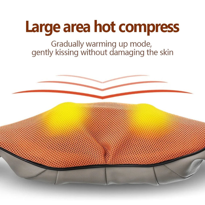 Portable Kneading Neck and Shoulder Massager with Heat - Four-Button Design, Beige 3