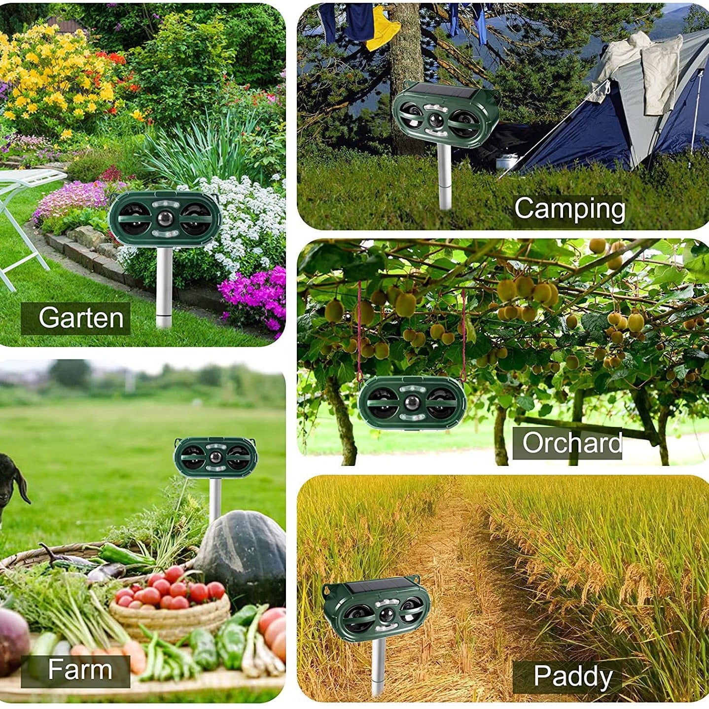 Solar-Powered Ultrasonic Animal Repellent - Outdoor, Waterproof Pest Deterrent for Rodents, Birds, and More 4