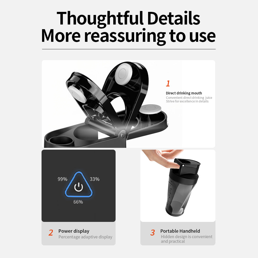 White High-Powered Portable Blender - Large-Capacity, Ice-Crushing On-the-Go Juicer 3