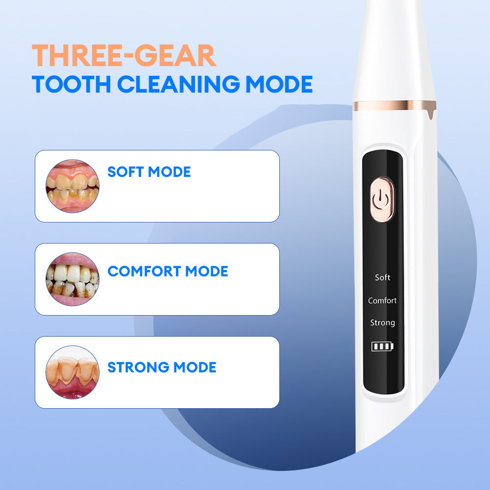 3-Speed Ultrasonic Electric Dental Cleaner with LED Light and Type-C Charging - Professional Plaque Remover Kit 3
