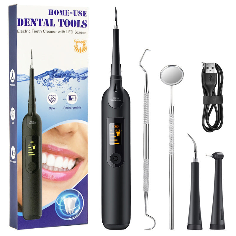 Rechargeable Electric Dental Scaler with LED Display and Cleaning Kit - 250mAh Battery, Home-Use Plaque Remover 5